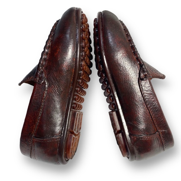 McCoy’s Boys Classic Leather Loafers Chocolate Brown Size 8 Rubber Sole - Picture 8 of 10